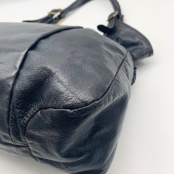 Elliott Lucca Black Leather Sinatra Shoulder Bag - Picture 9 of 11